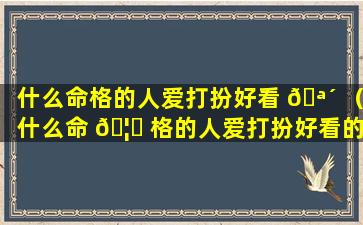 什么命格的人爱打扮好看 🪴 （什么命 🦄 格的人爱打扮好看的女人）